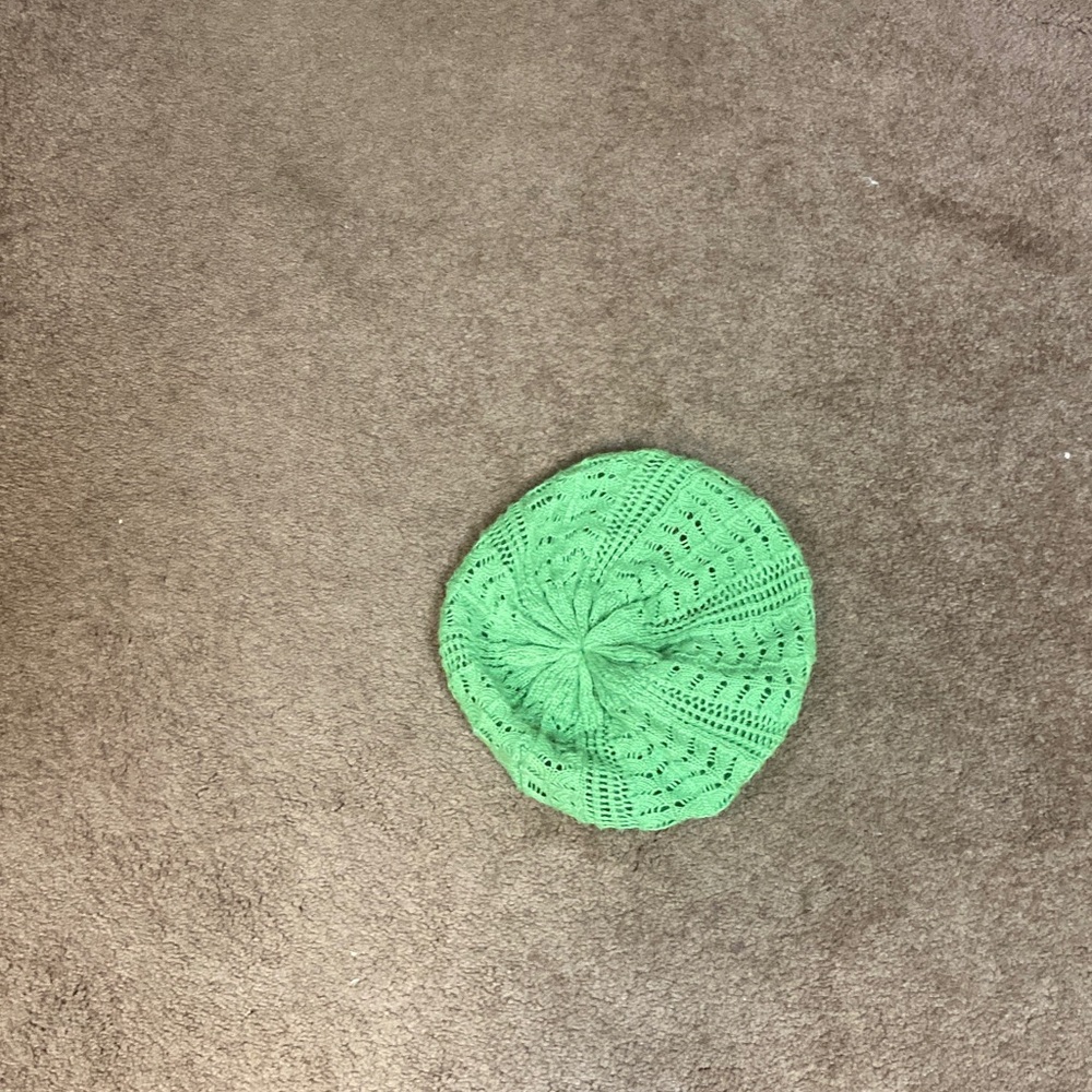 Green Knit Beret